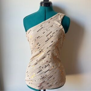 Express One-Shoulder Sequin Top